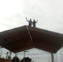 Herreros de El Carril construyeron gratis el galpón de Bomberos Voluntarios