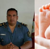 Un policía ayudó a una mujer en trabajo de parto
