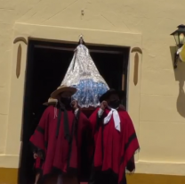 VIDEO | Con la gente en sus casas, sacaron en procesión a la Virgen de la Merced en Animaná
