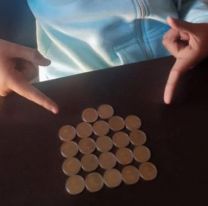 Salteños juntaron más de 100 monedas de $1 con un error de ortografía