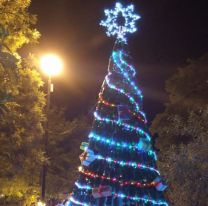 Tiempo navideño en Salta: fabricaron con botellas un árbol de cinco metros y deslumbra a todos