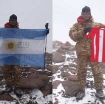 Un salteño llegó a la cima del Aconcagua y homenajeó a su pueblo natal