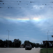 Apareció un halo solar en el cielo metanense