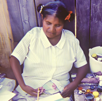 Inauguran la muestra "Soy pintora wichí" de Litania Prado, en el Museo de Bellas Artes